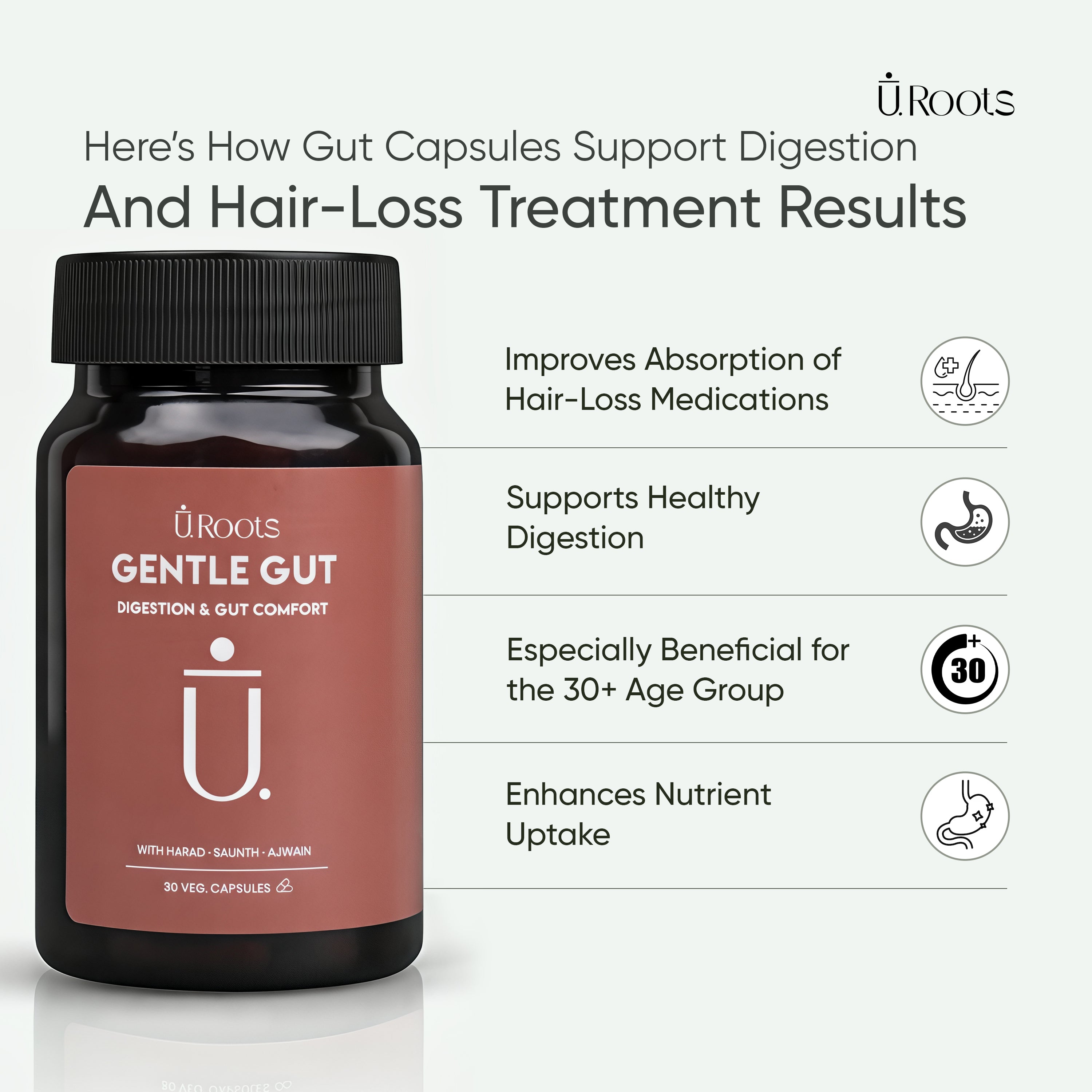 Gentle Gut Daily Probiotic Wellness Supplement | Digestive & Immunity Support | URoots